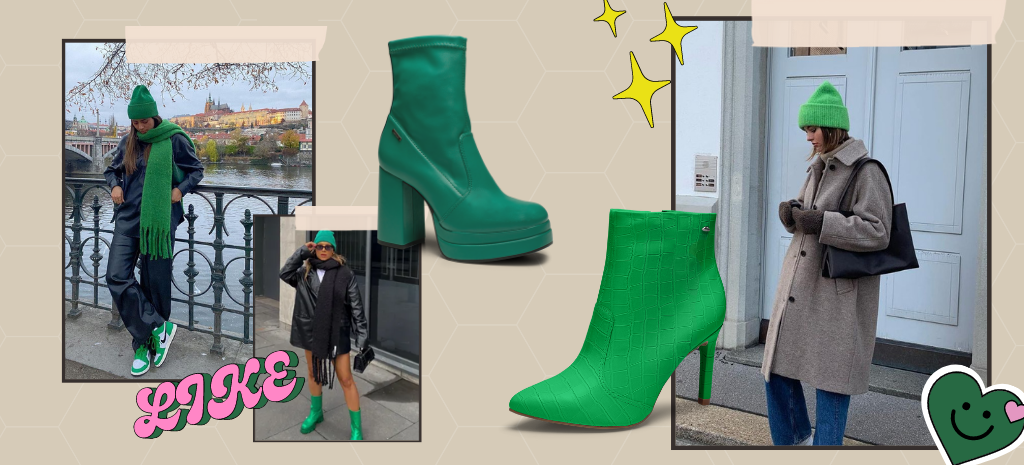 Looks com touca e bota verde são um o combo fashion. (Fotos: divulgação)