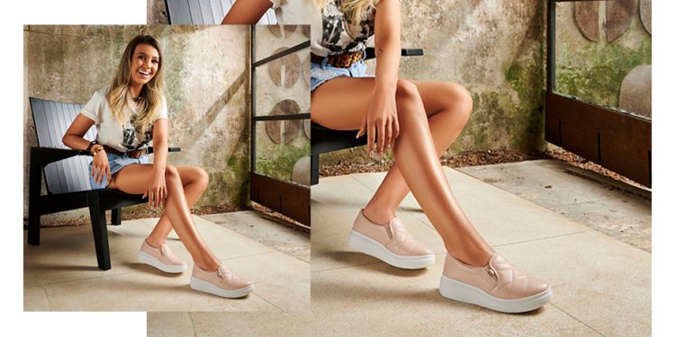 Influencer Mariana Rohän com Tênis Slip On Dakota