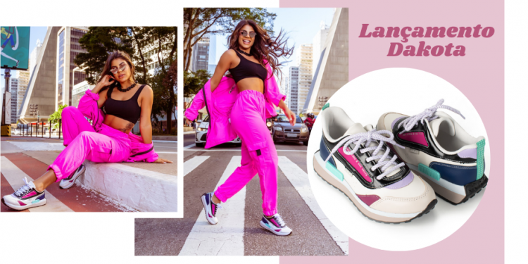 Hari Almeida usando novo tênis jogging Dakota