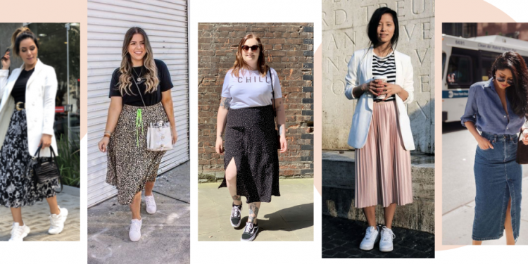Saia midi com tênis: saiba como usar