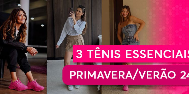 Três tênis essenciais para a Primavera/Verão 24. (Fotos: divulgação)