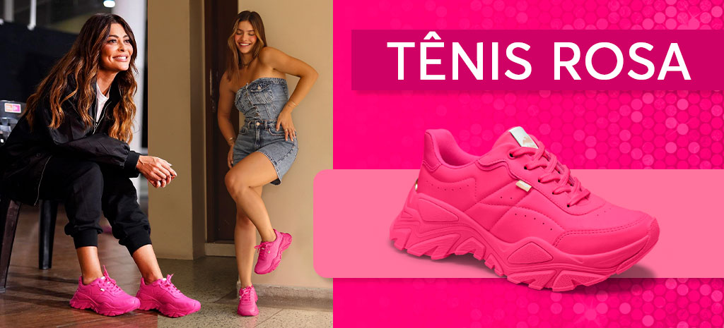 O tênis rosa vai trazer um toque de cor para seus looks. (Fotos: divulgação)