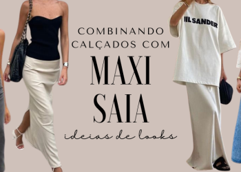Combinando diferentes calçados com maxi saia. (Fotos: divulgação)