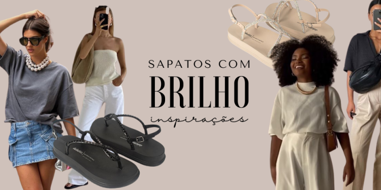 Inspirações de sapatos com brilho. (Fotos: divulgação)