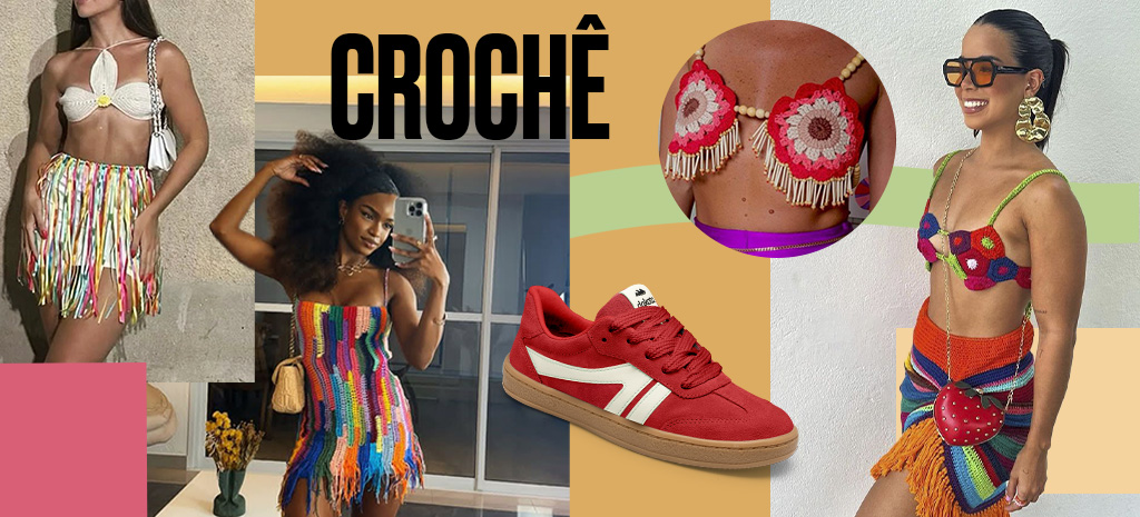 Carnaval: look com peças em crochê (Fotos: divulgação)