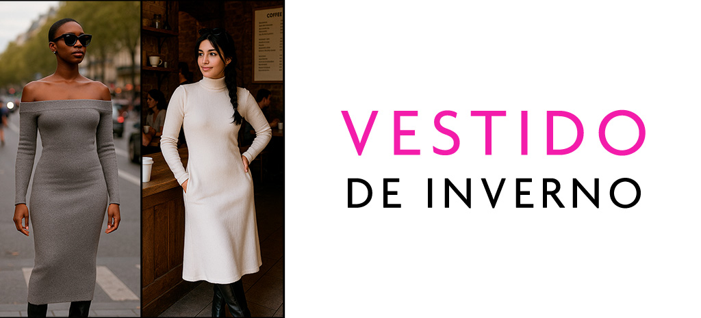 Bota de Cano Longo + Vestido de Inverno. (Fotos: divulgação)