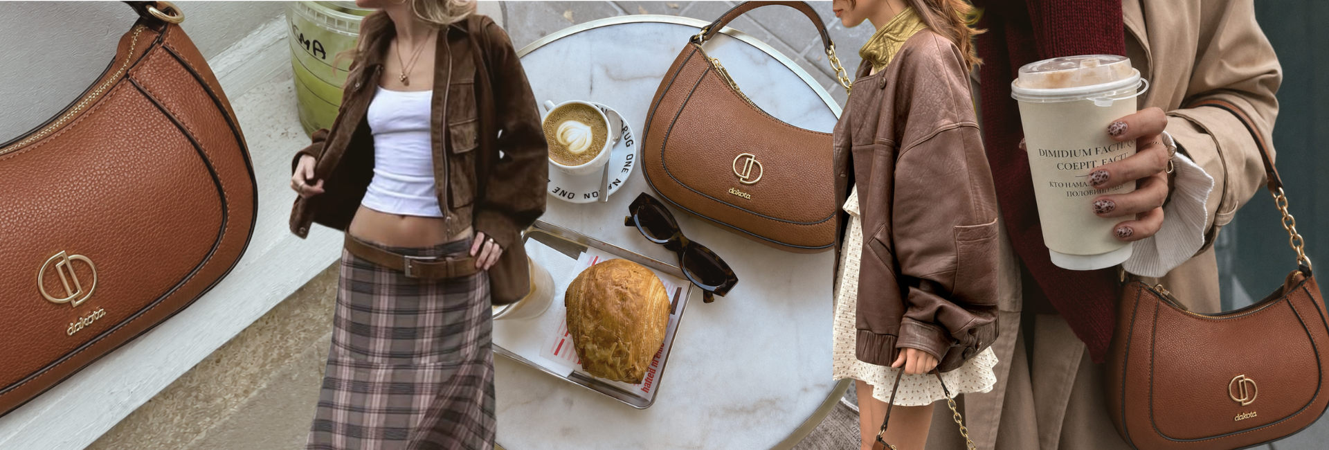 Complete o look com uma bolsa statement para um café.